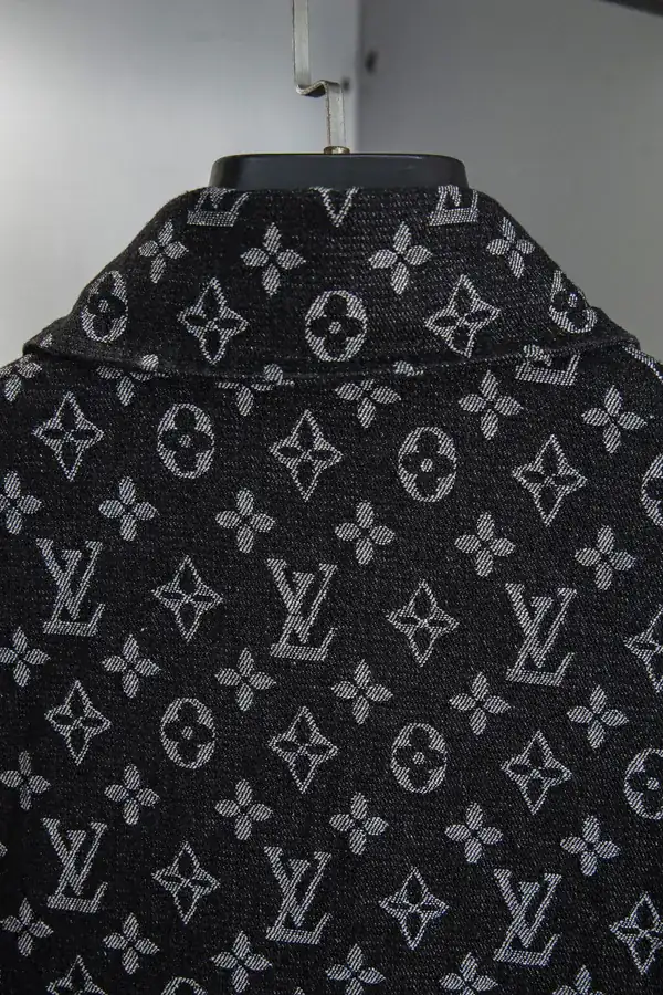 1V Authentic Monogram Print Denim Shirt