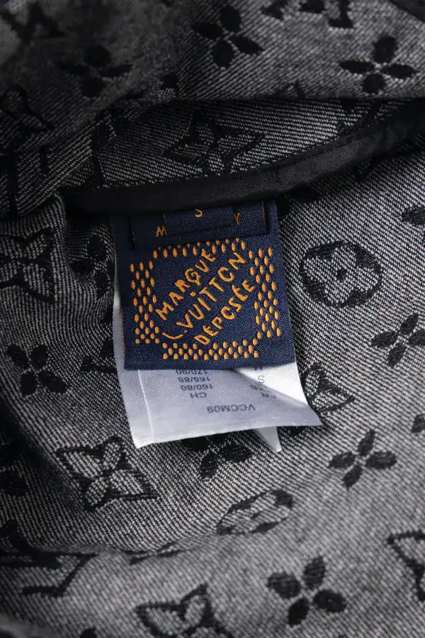 1V Authentic Monogram Print Denim Shirt