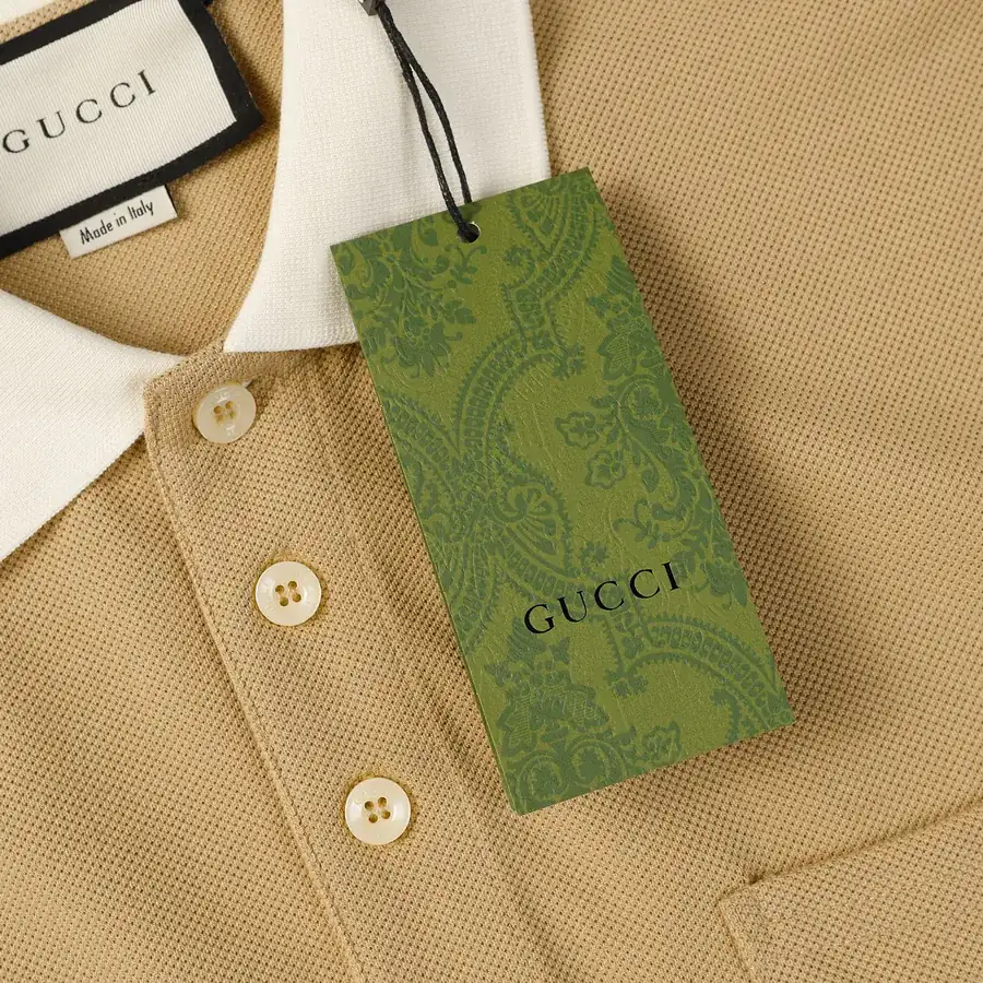 GUCC1 Summer New Polo Shirt with Collar Trim, Classic and Simple Design