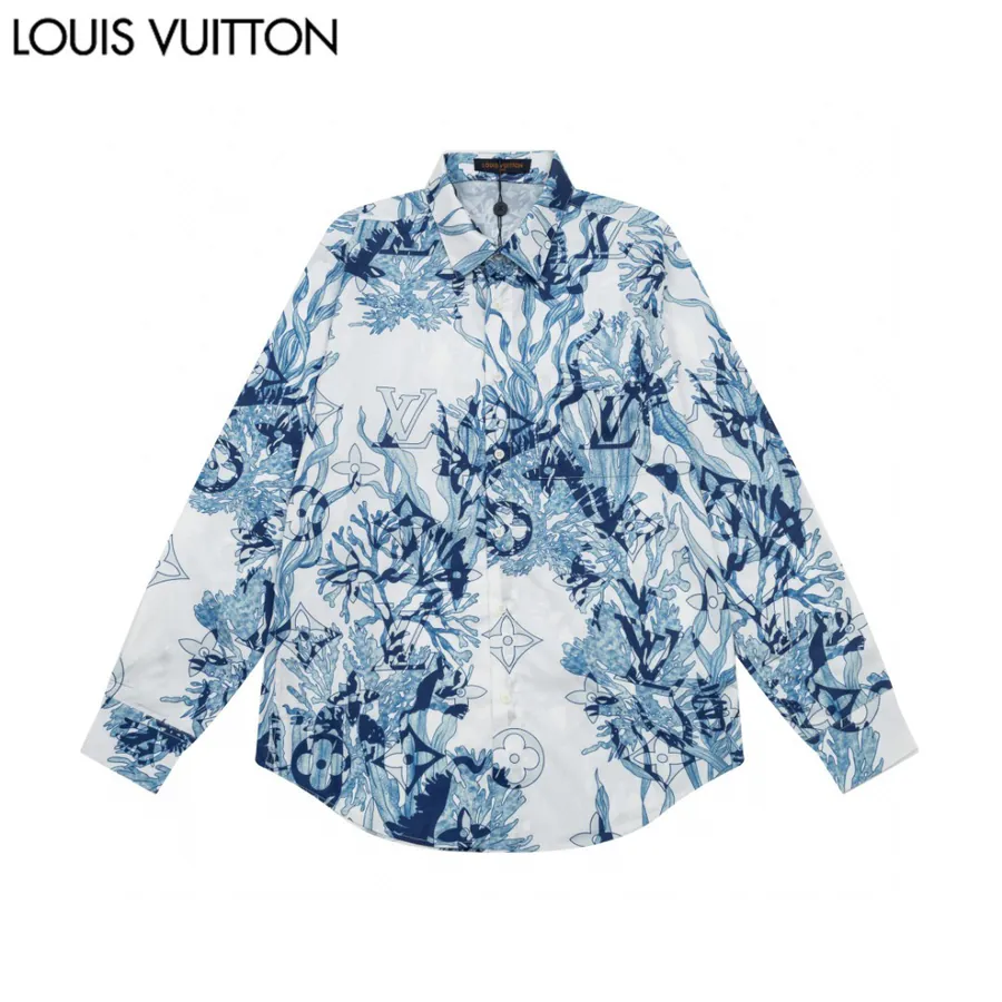 1V Lemaire 2024ss Coral Seaweed Print Logo Long Sleeve Shirt