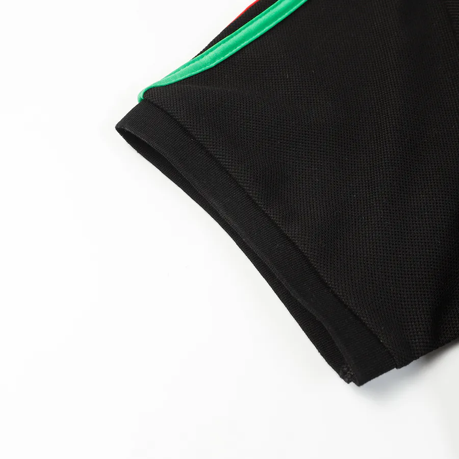 GUCC1 Summer New Polo Shirt with Ribbed Interlock Cotton Fabric