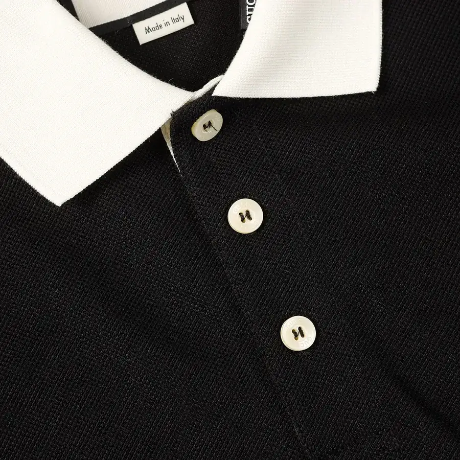 GUCC1 Summer New Polo Shirt with Ribbed Interlock Cotton Fabric
