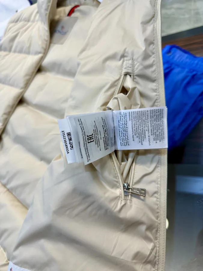 Moncl Contrin Men's Down Vest with Stand Collar