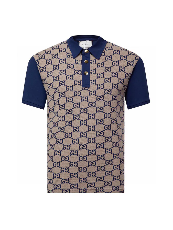 Gucc1 Polo Shirt Premium Quality, Full Print Washed Fabric, Classic Collar