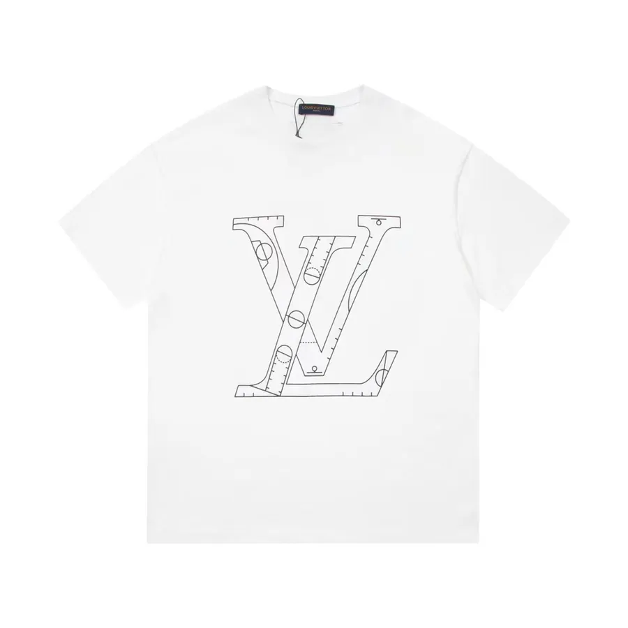1V Lemaire x NBA Collaboration Logo Print Classic Round Neck T Shirt