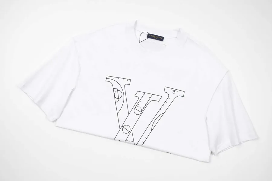 1V Lemaire x NBA Collaboration Logo Print Classic Round Neck T Shirt