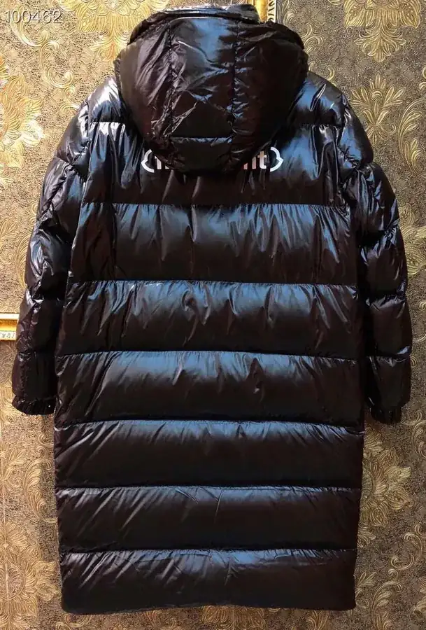 Monr蒙*口 Men's Long Coat from fraent藤原浩 Series with Chest and Lightning Logo