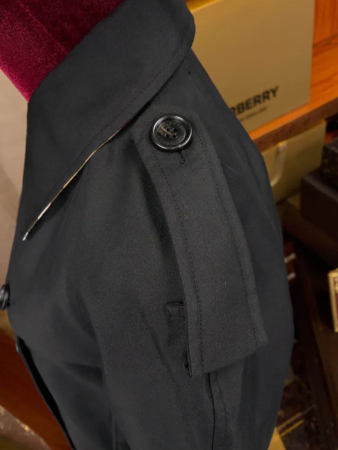 Burberry Short Trench Coat with Stand Collar