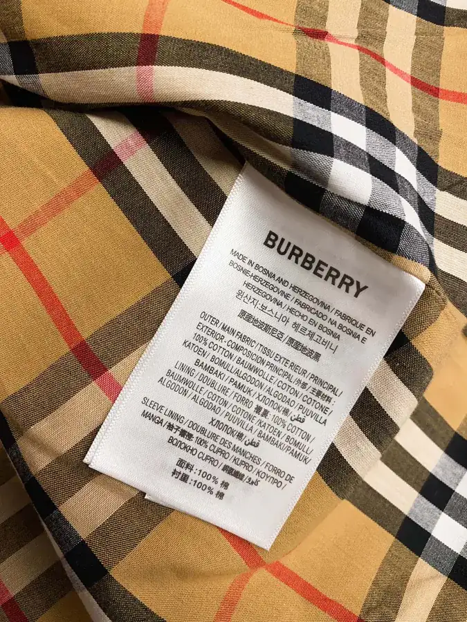 Burberry Short Trench Coat with Stand Collar