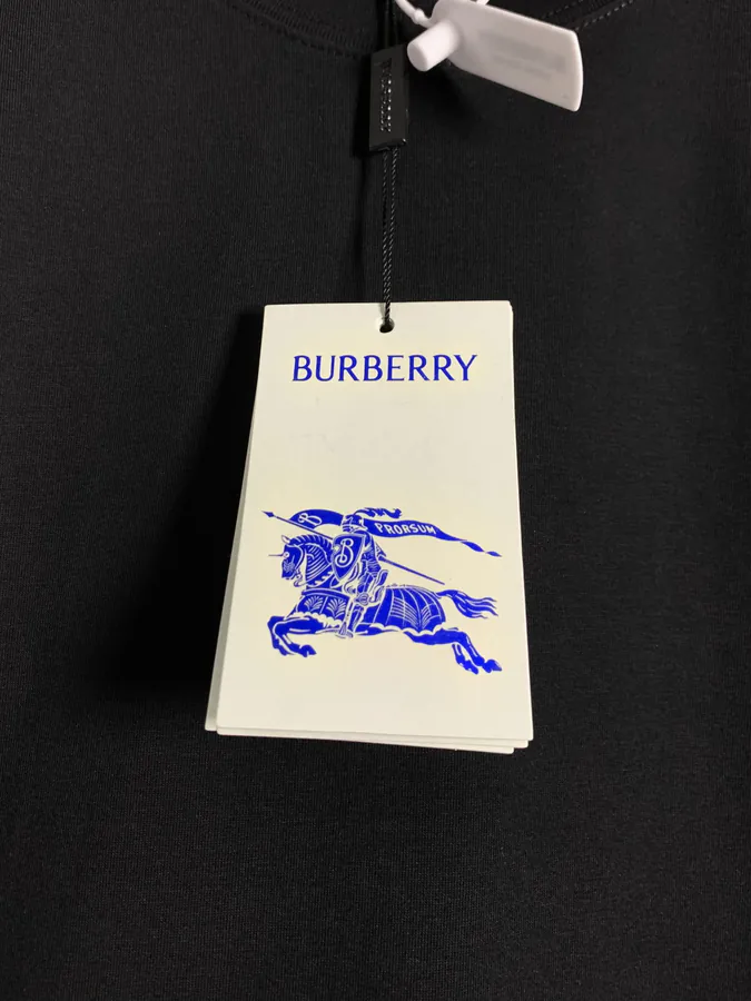 Burberry Barbour Round Neck Short Sleeve T Shirt, Loose Fit, Unisex