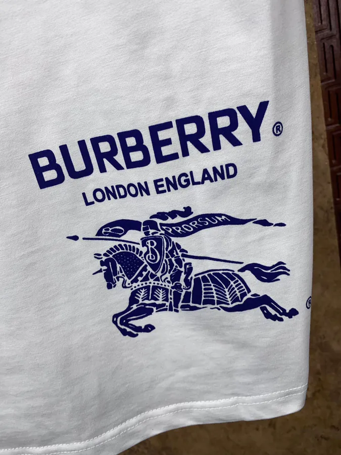 Burberr 2024格纹拼色刺绣短袖 Vintage Style