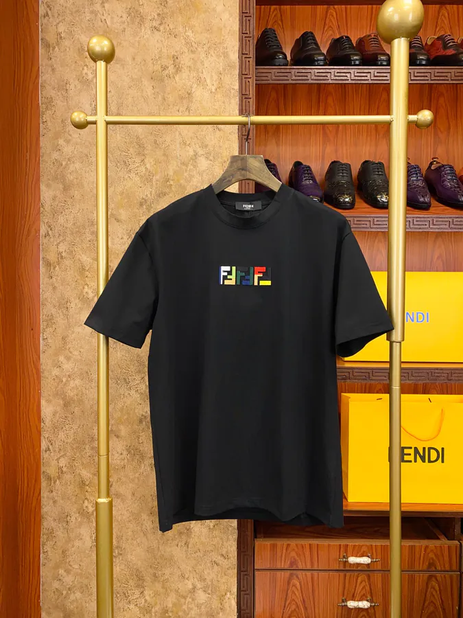 FE&NDI Premium Short Sleeve T Shirt with Triple Embroidery
