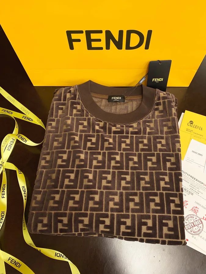 FEND Finery 2024 Spring Summer Velvet Print T Shirt