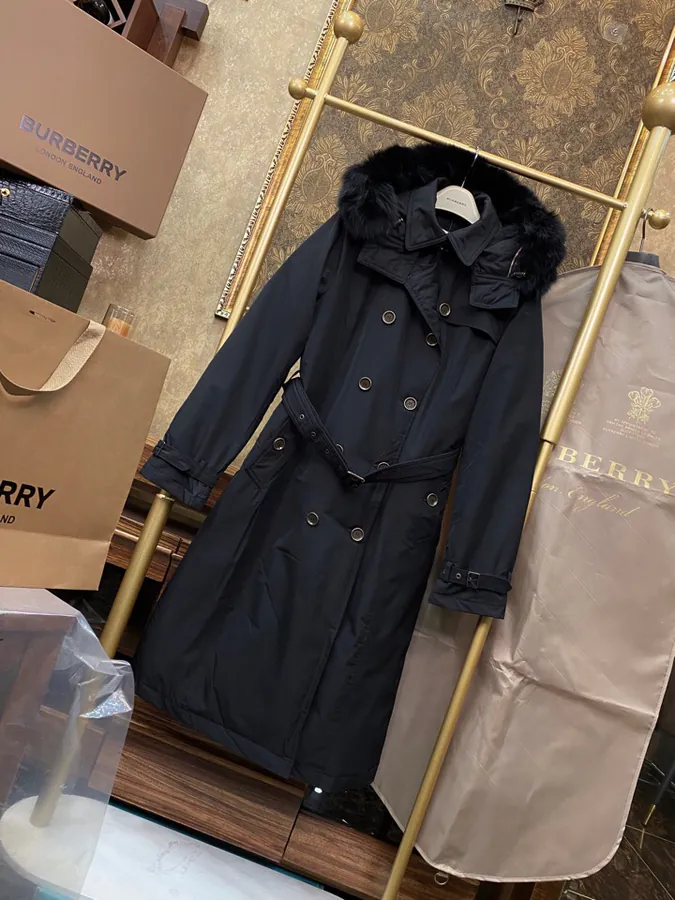 Burberry Long Women's Coat with Original Packaging