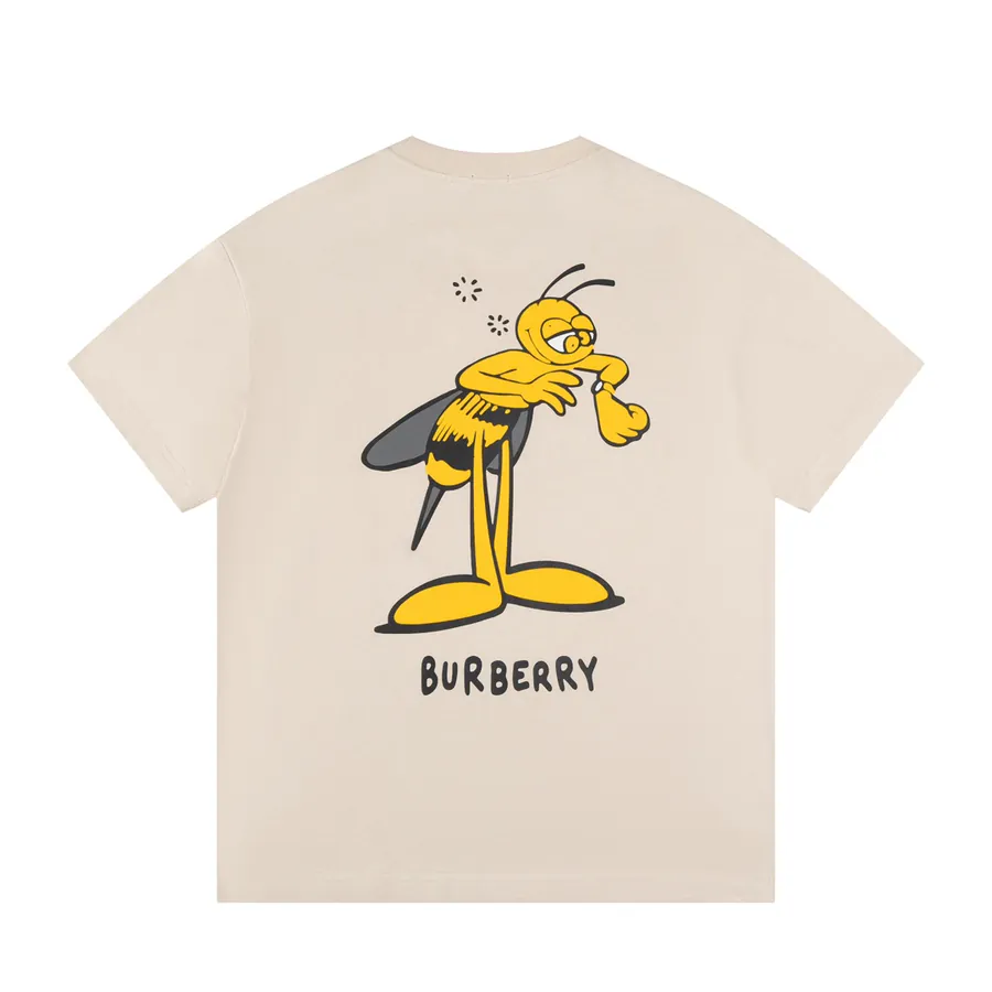 Burberry Barbour Small Bee Plush Short Sleeve T Shirt, Oversized and Casual Fit