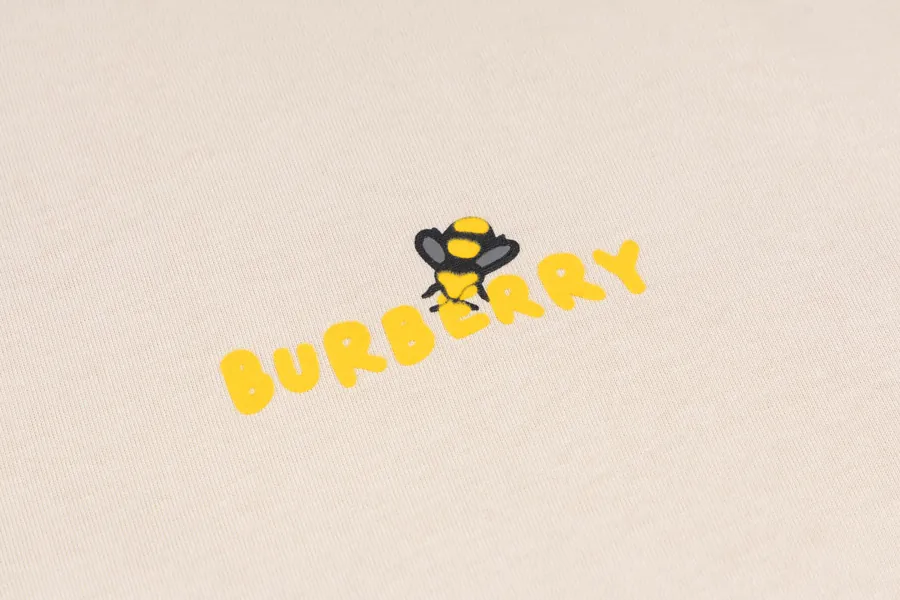 Burberry Barbour Small Bee Plush Short Sleeve T Shirt, Oversized and Casual Fit