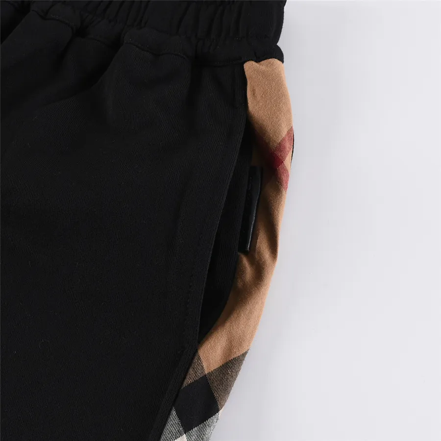 BURBERRY Classic Tartan Patch Logo Trousers Casual Loose Fit
