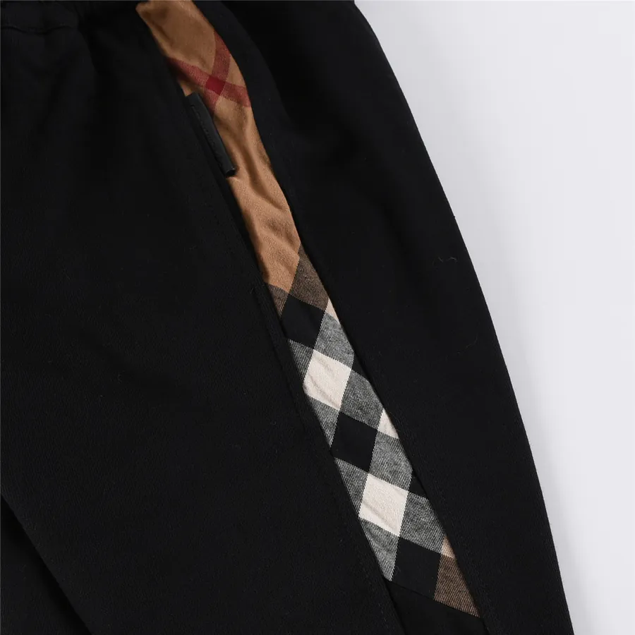 BURBERRY Classic Tartan Patch Logo Trousers Casual Loose Fit