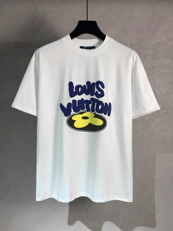 1V Brand Flower Letter Short Sleeve T shirt
