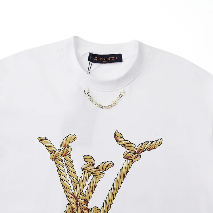 25ss New Metal Chain Print Short Sleeve