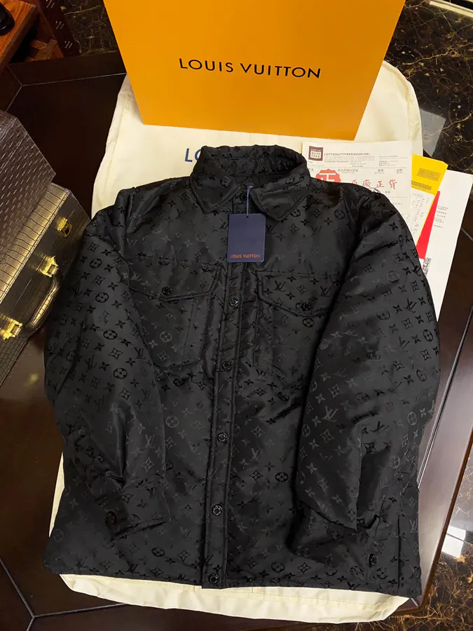 1V Louboutin Premium Down Jacket with Monogram Pattern
