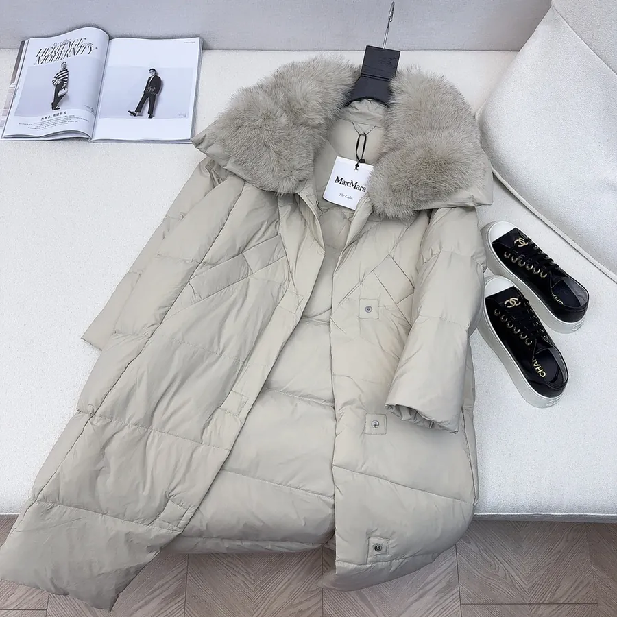 MaXMara Oversized Hooded Down Coat with Dust Bag