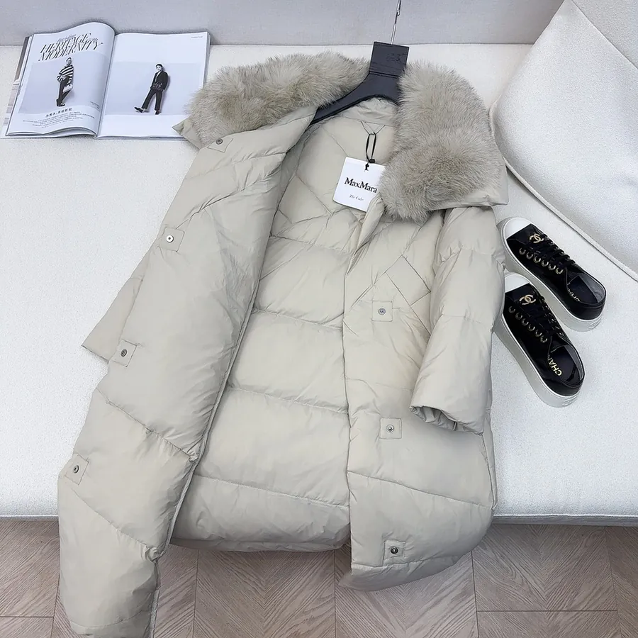 MaXMara Oversized Hooded Down Coat with Dust Bag