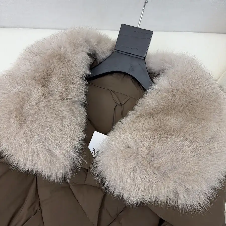 MaXMara Oversized Hooded Down Coat with Faux Fur Trim
