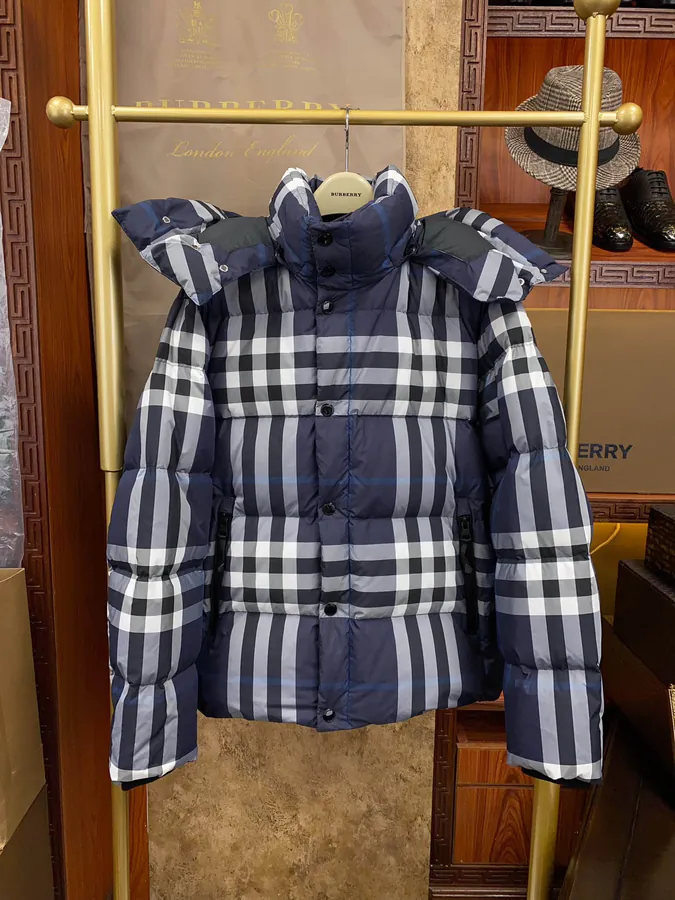 Burberry Blue Tartan Down Jacket Exclusive Edition
