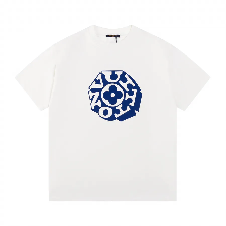 1V Letter Print Short Sleeve T Shirt