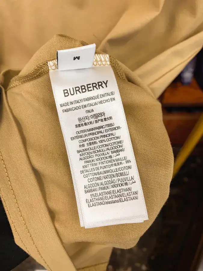 Burberr 2024格纹拼色刺绣短袖