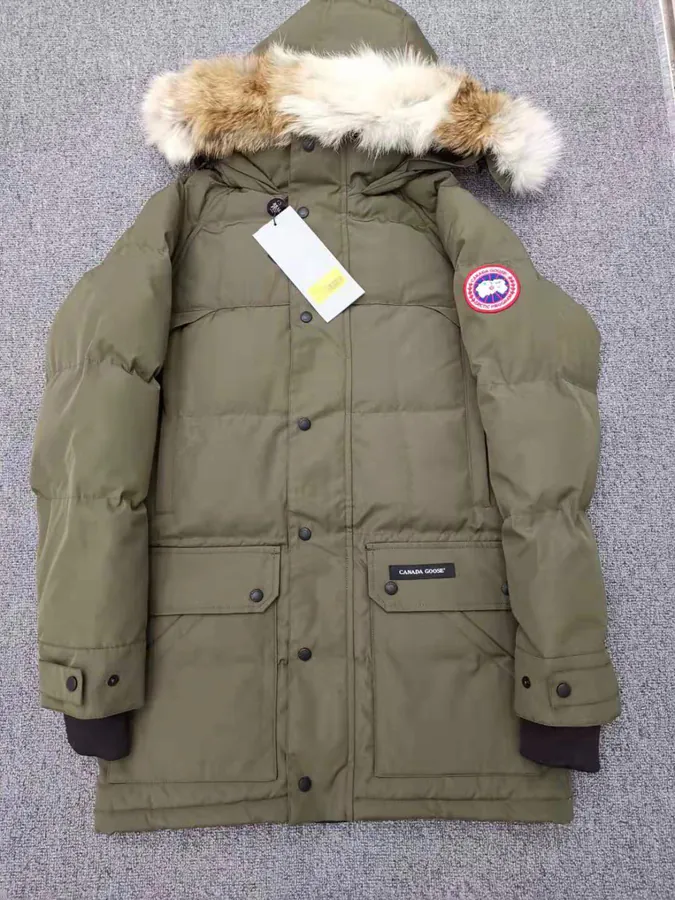 Canada Goose Long Coat Premium Grained Calfskin, 95% White Down