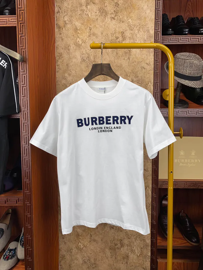 Burberr 2024 Vintage Plaid Patchwork T Shirt