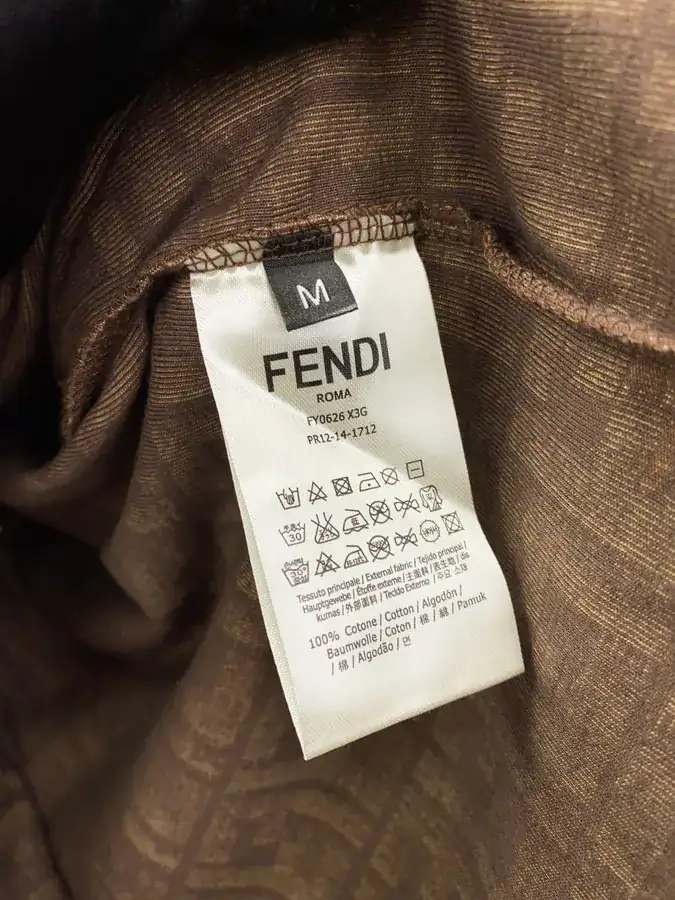 FEND Finery 2024 Spring Summer Velvet Print Casual T Shirt