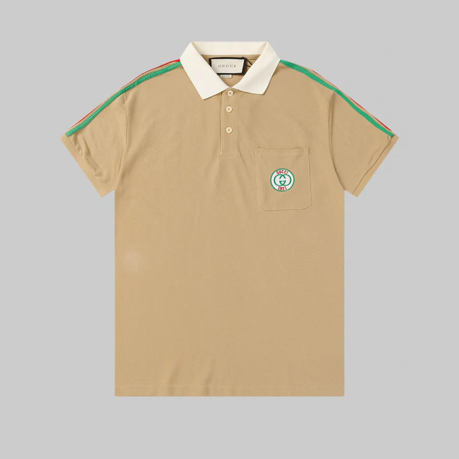 GUCC1 Summer New Polo Shirt with Collar Trim