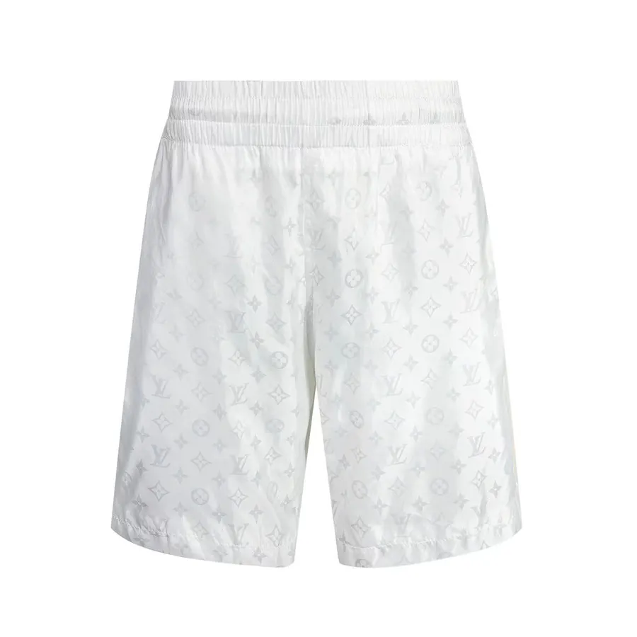 1V Classic Full Logo Jacquard Silk Tight Waist Shorts