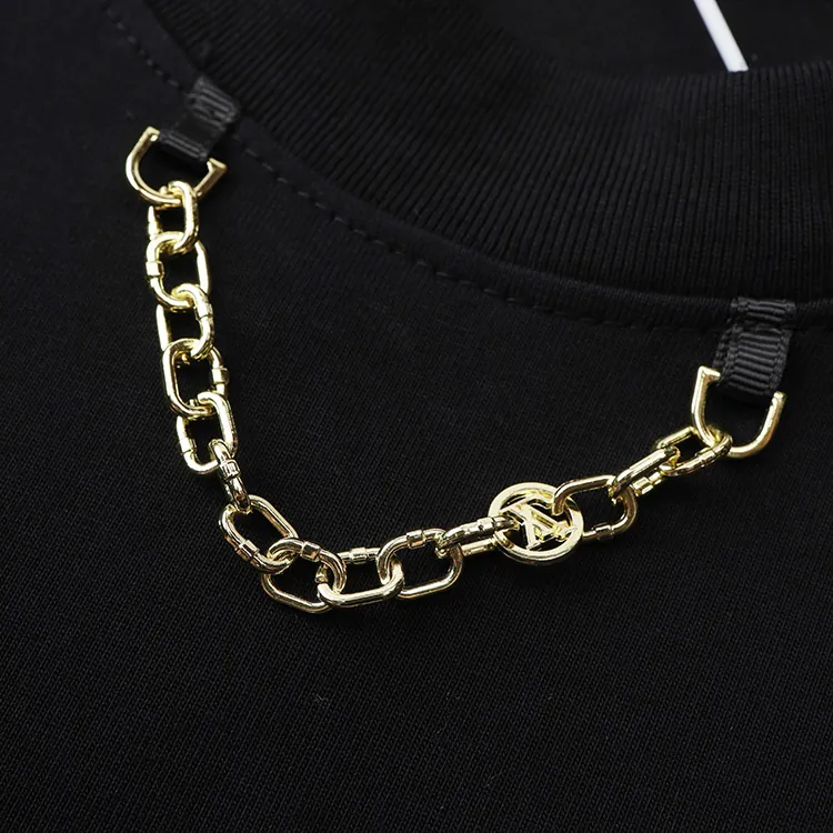 25ss New Metal Chain Print Short Sleeve