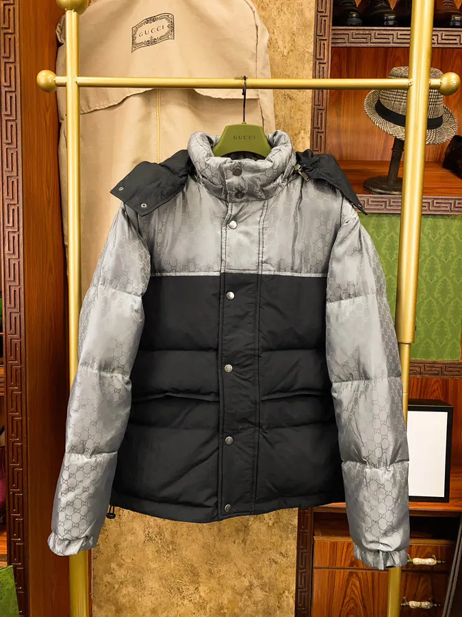 Gucc1 New Down Jacket with Double G Monogram