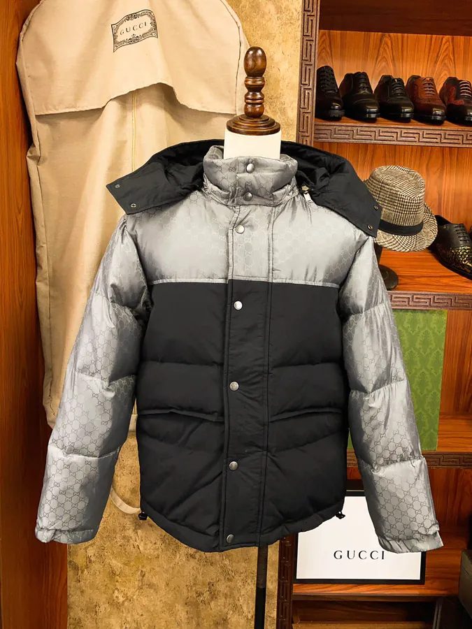 Gucc1 New Down Jacket with Double G Monogram
