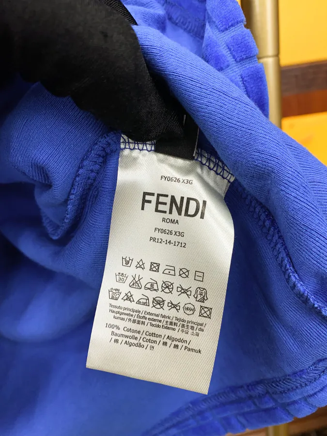 FEND Finery 2024 Spring Summer Velvet Print Casual T Shirt