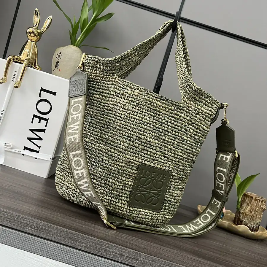 Lowe Mini Basket Bag with Woven Fiber Handle