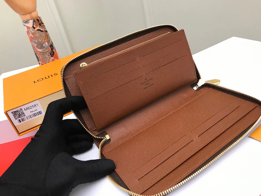 NFC Dynamic Chip Zippy Organizer Wallet in Damier Ebene Canvas