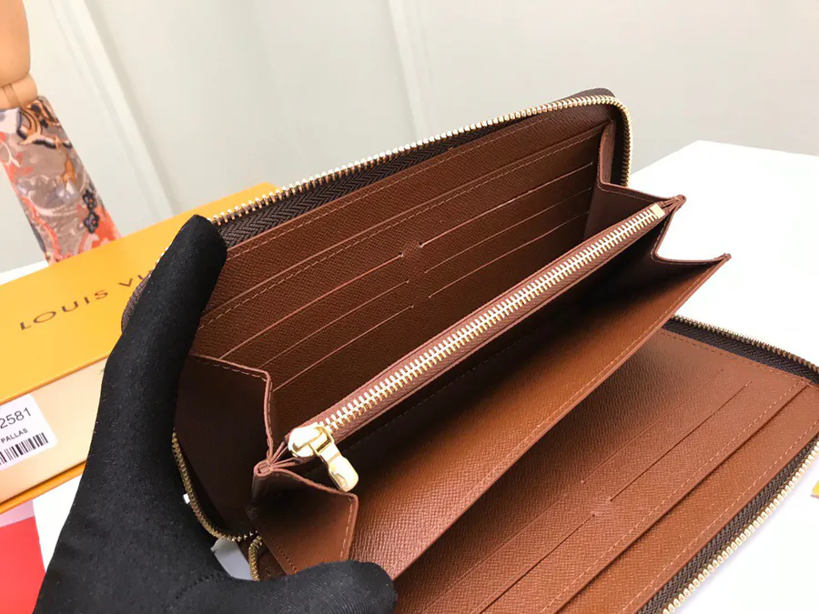 NFC Dynamic Chip Zippy Organizer Wallet in Damier Ebene Canvas