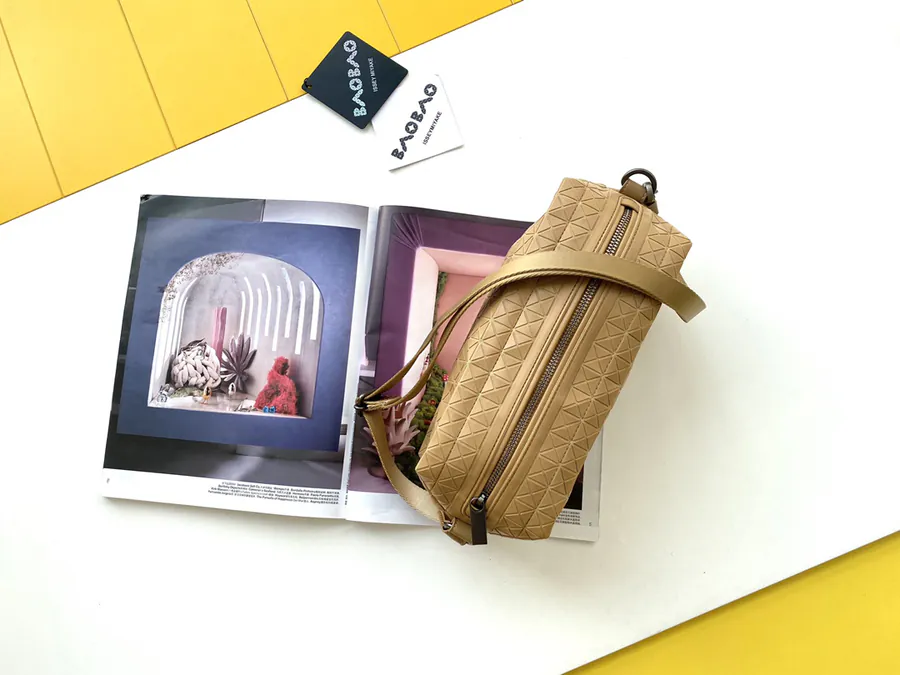 Issey Miyake BAOBAO Sporty Bucket Bag with Grained Calfskin