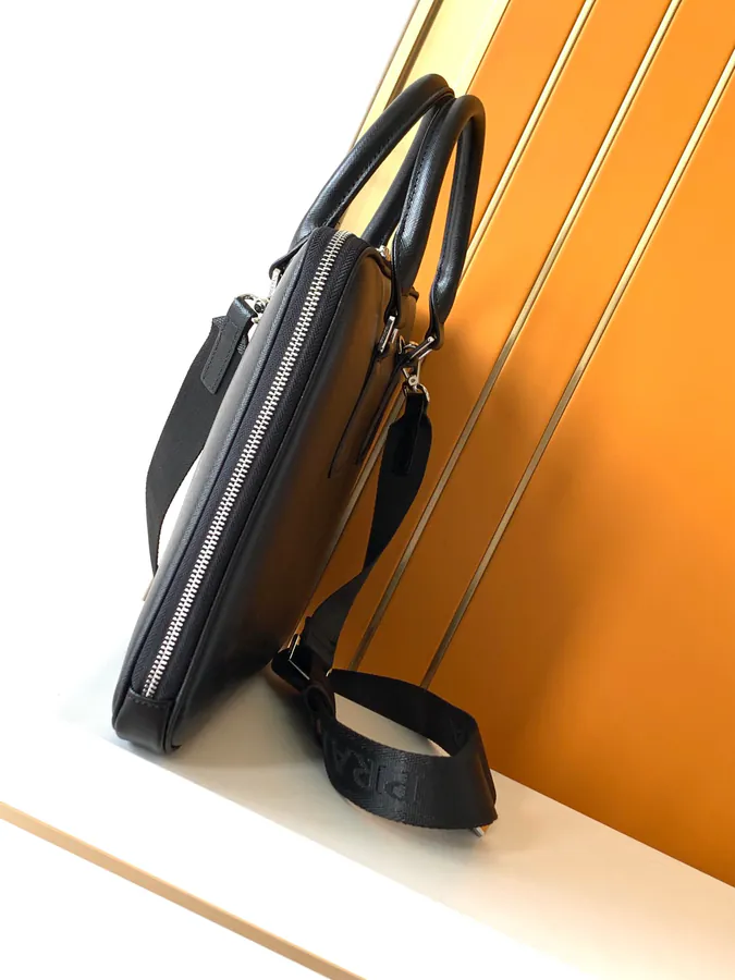 Pla New Style Briefcase with Spanish Grain Leather