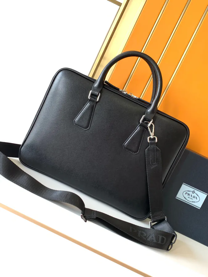 Pla New Style Briefcase with Spanish Grain Leather