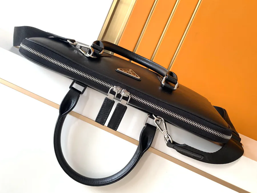 Pla New Style Briefcase with Spanish Grain Leather