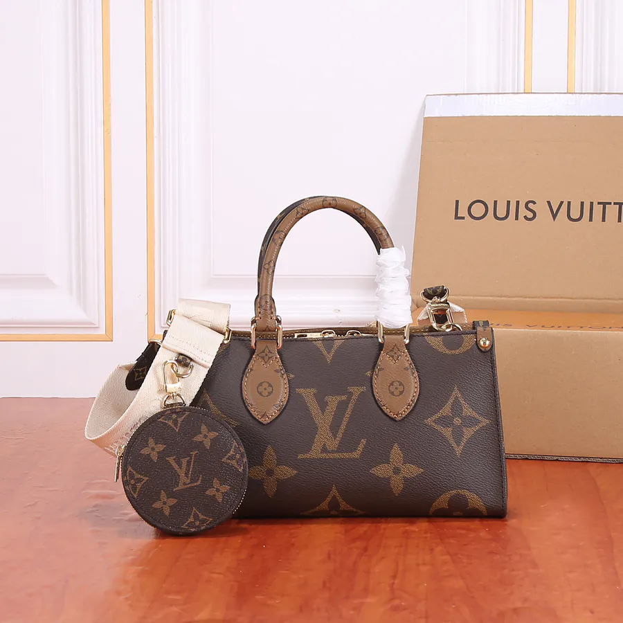 OnTheGo Tote Bag with Giant Monogram and Monogram Reverse Canvas
