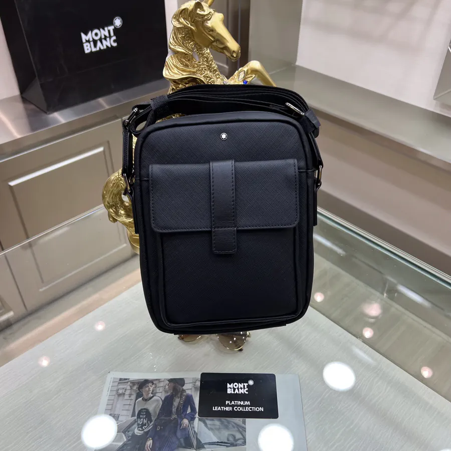Montblanc International Single Shoulder Bag Premium Leather, Simple Logo, Elegant Design