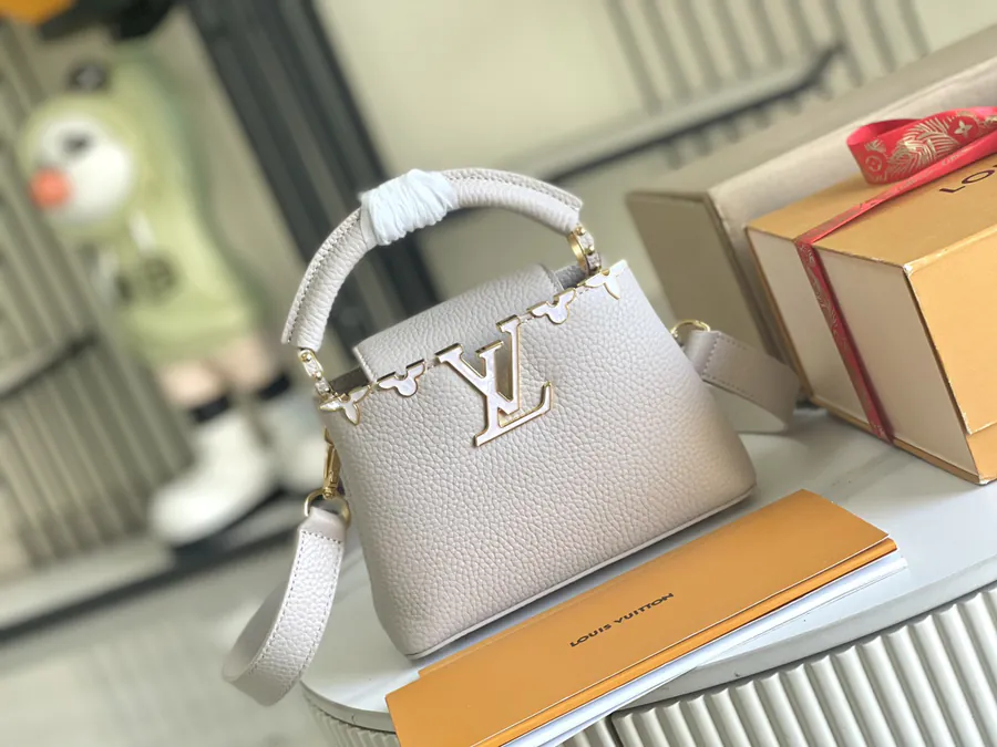 CapucinesBB Mini Bag with Grained Calfskin and Gold Clasp
